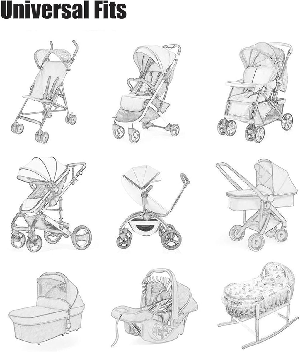 Stroller Net | 2 Pack Portable Baby Stroller Protector Covers - Elastic Stretch Shield Straps for Strollers Cribs, Cribs, Cribs, Babies